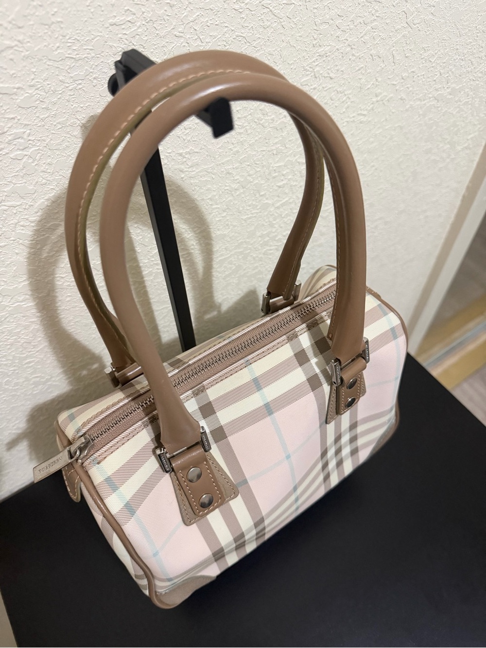Burberry Light Pink and Tan Mini Top-Handle Bag - Picture 2 of 8